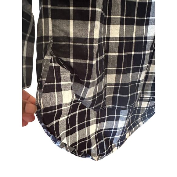 Alex Mill large blue and white plaid Popover Tunic shirt - Picture 4 of 6